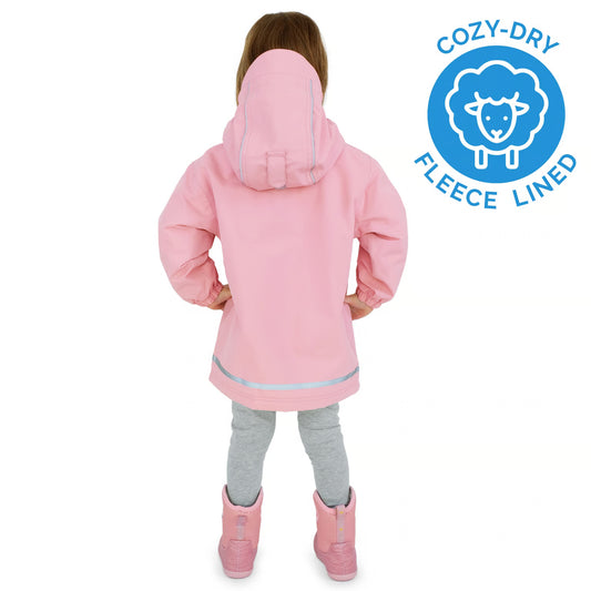 Kids Fleece Lined Rain Jackets | Dusty Pink