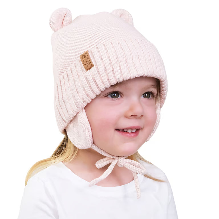Kids Knit Winter Hat | Light Pink