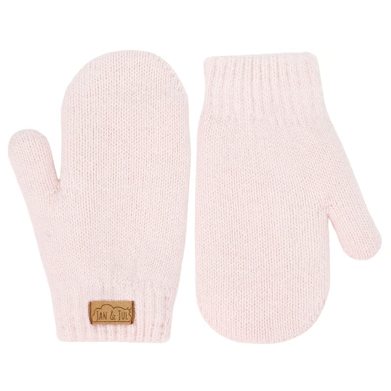 Kids Cozy Knit Mittens | Light Pink