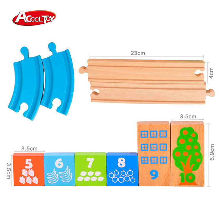 AC7518 29-Piece Block Train with Colourful Tracks