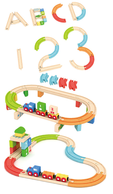 AC7518 29-Piece Block Train with Colourful Tracks