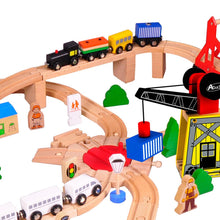 Load image into Gallery viewer, AC7507 100 pc wooden train set
