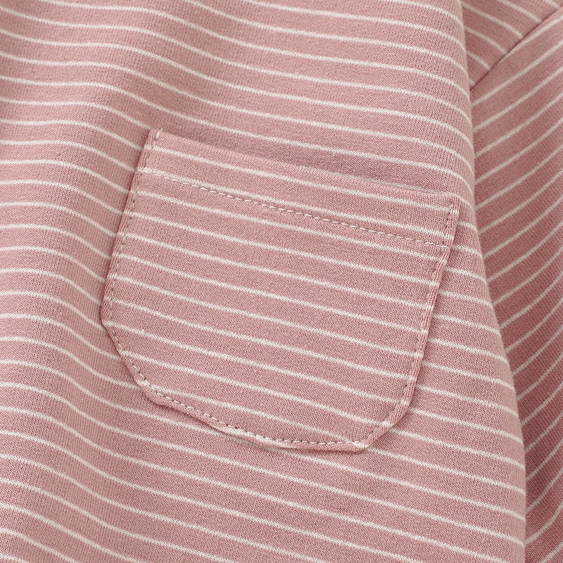 Organic Cotton Striped Onesie - Pink