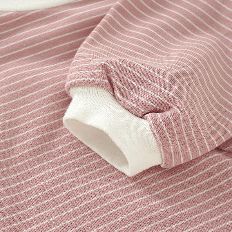Organic Cotton Striped Onesie - Pink