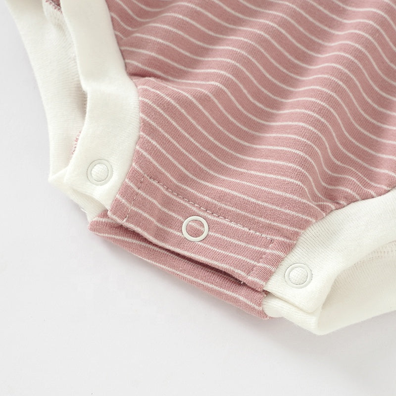 Organic Cotton Striped Onesie - Pink