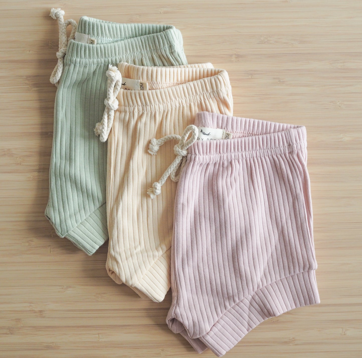 Ribbed short-sleeve & shorts set - Blush