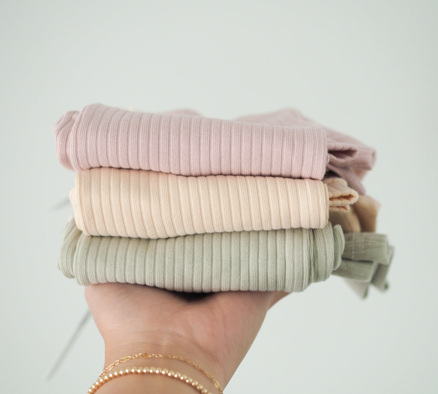 Ribbed short-sleeve & shorts set - Blush