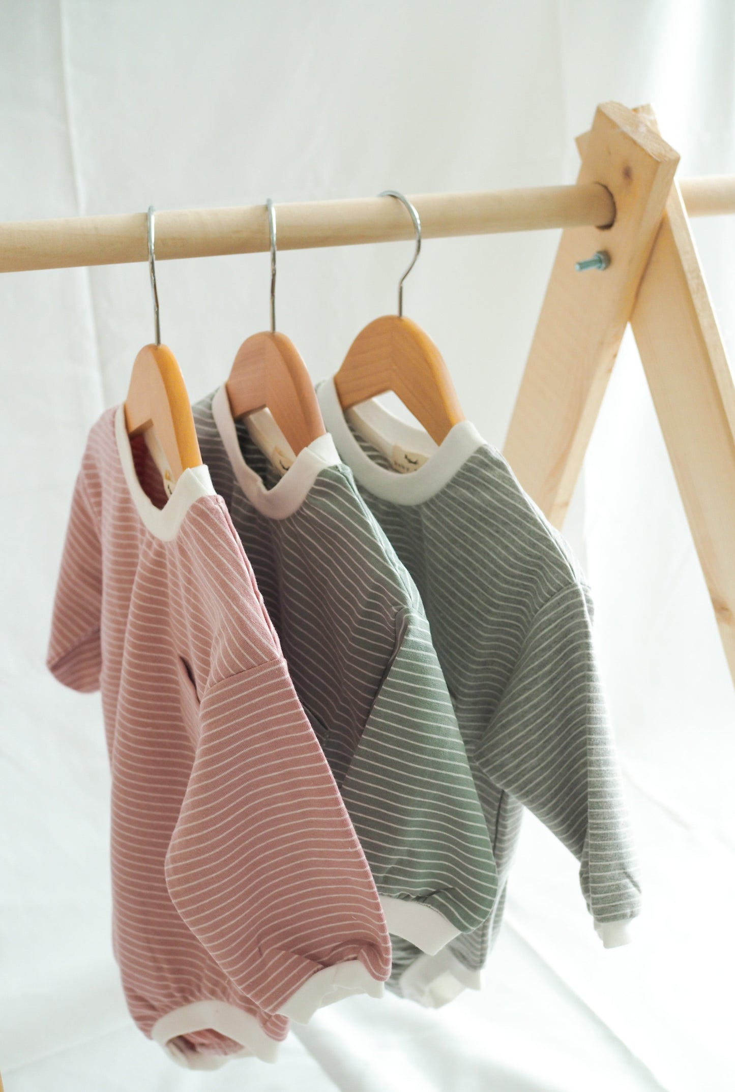 Organic Cotton Striped Onesie - Green