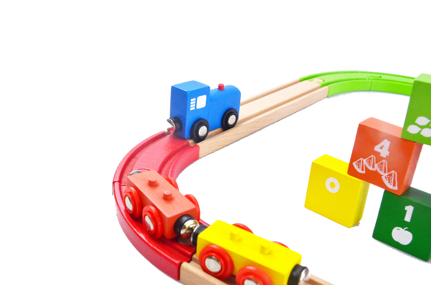 AC7518 29-Piece Block Train with Colourful Tracks