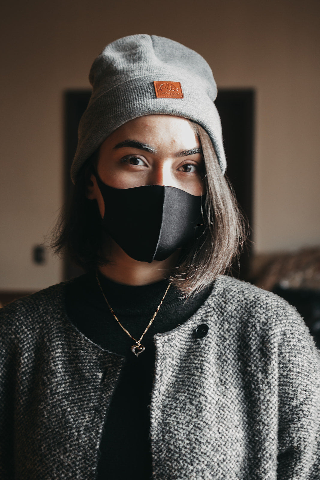 Patch Beanie - Light Grey