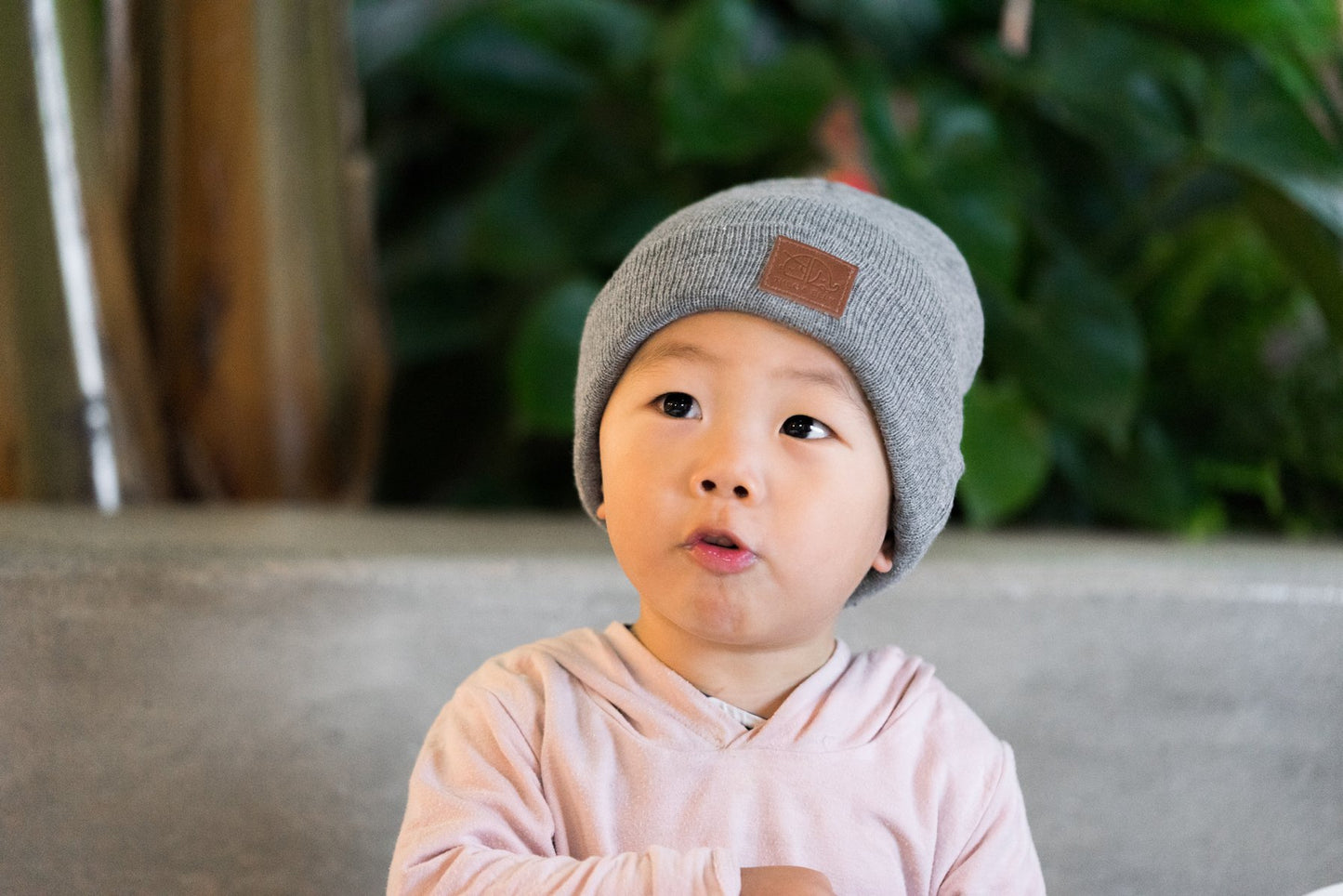 Patch Beanie - Light Grey